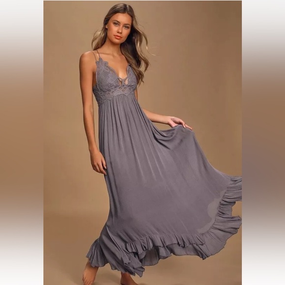 Free People Dresses & Skirts - Free People Adella Maxi Dress purple size Medium